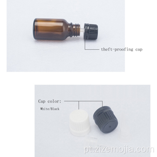 Frasco de óleo essencial de vidro âmbar de 10ml em promoção